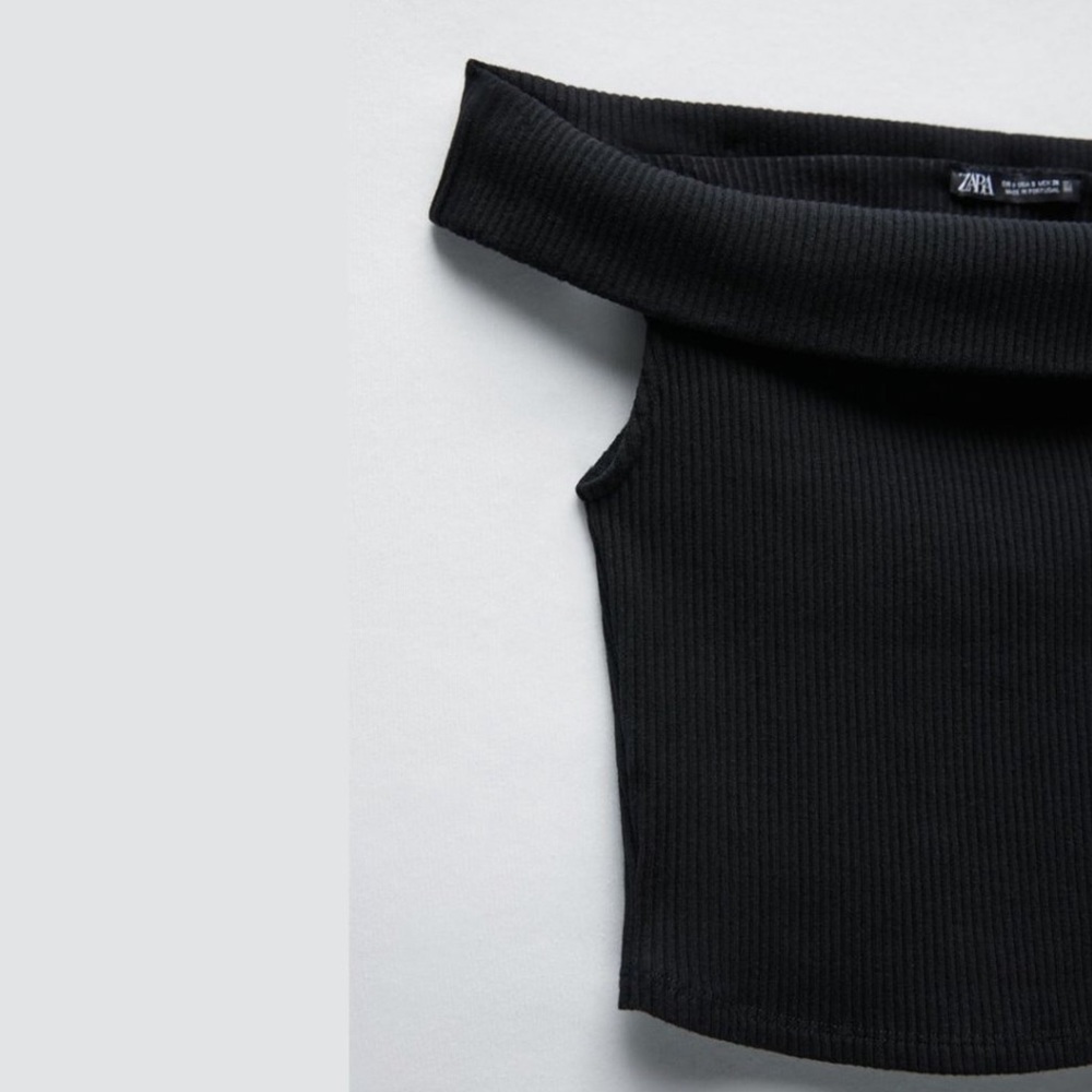 Zara Ribbed Off-The-Shoulder Top - Picture 6 of 10